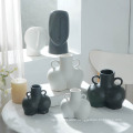 Modern simple style home accessories vase body face shape ceramic flower vase home modern room decor form chaozhou ceramic vase